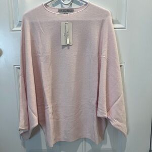 Rare Zara Woman 100% Cashmere Knit  batwing sleeve soft pink christmas gift